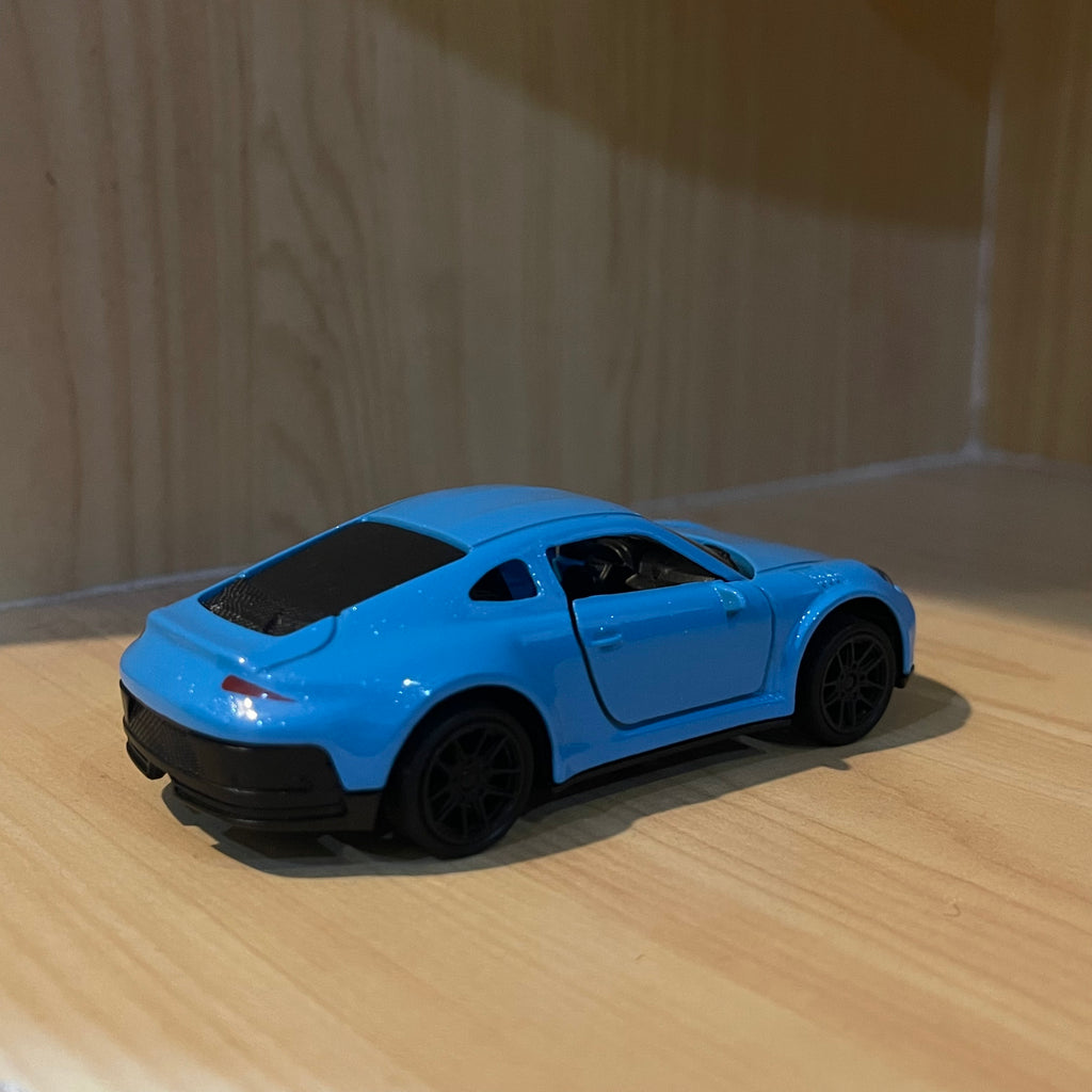 Mini Blue Porsche Car